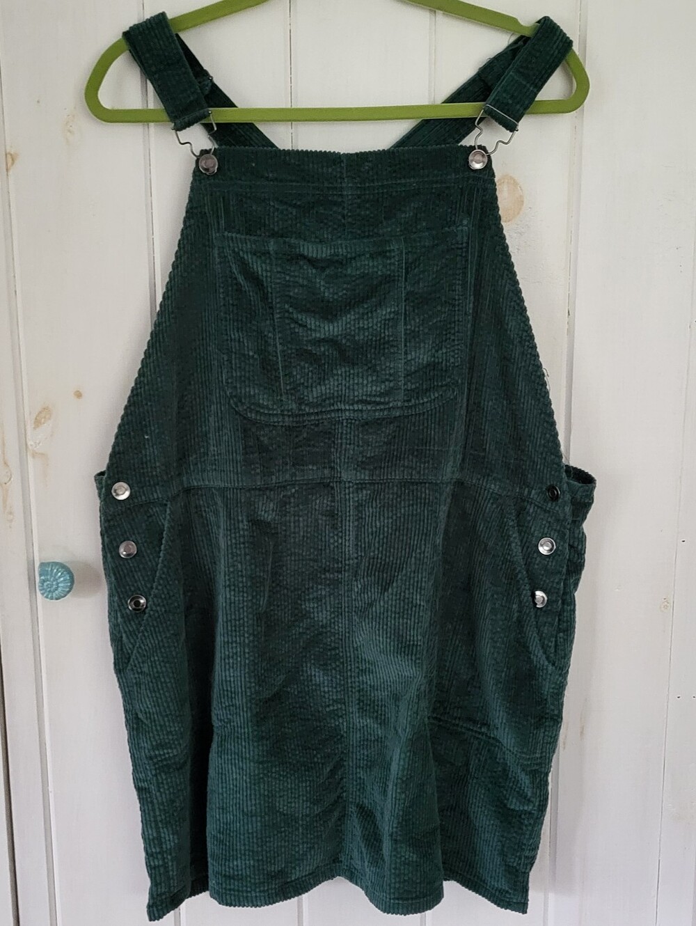 Hunter Green Corduroy Overall Jumper Skirt